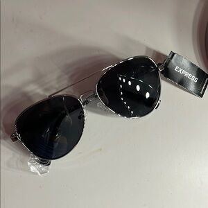 Express Silver Aviator Sunglasses